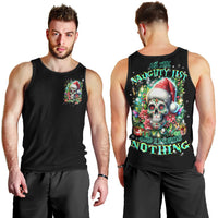 Christmas Skull Men Tank Top On The Naughty List I Regret Nothing - Wonder Print Shop