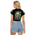 Christmas Skull Raglan Cropped T Shirt On The Naughty List I Regret Nothing - Wonder Print Shop
