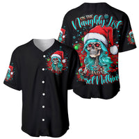 Christmas Skull Lady Baseball Jersey On The Naughty List I Regret Nothing - Wonder Print Shop