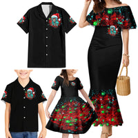 Christmas Skull Lady Family Matching Mermaid Dress and Hawaiian Shirt On The Naughty List I Regret Nothing - Wonder Print Shop