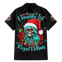 Christmas Skull Lady Family Matching Mermaid Dress and Hawaiian Shirt On The Naughty List I Regret Nothing - Wonder Print Shop