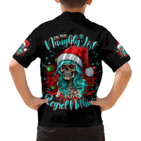 Christmas Skull Lady Family Matching Summer Maxi Dress and Hawaiian Shirt On The Naughty List I Regret Nothing - Wonder Print Shop