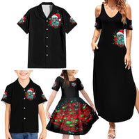 Christmas Skull Lady Family Matching Summer Maxi Dress and Hawaiian Shirt On The Naughty List I Regret Nothing - Wonder Print Shop
