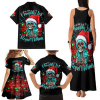 Christmas Skull Lady Family Matching Tank Maxi Dress and Hawaiian Shirt On The Naughty List I Regret Nothing - Wonder Print Shop