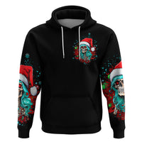 Christmas Skull Lady Hoodie On The Naughty List I Regret Nothing - Wonder Print Shop