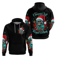 Christmas Skull Lady Hoodie On The Naughty List I Regret Nothing - Wonder Print Shop
