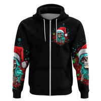 Christmas Skull Lady Hoodie On The Naughty List I Regret Nothing - Wonder Print Shop