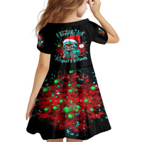 Christmas Skull Lady Kid Short Sleeve Dress On The Naughty List I Regret Nothing - Wonder Print Shop