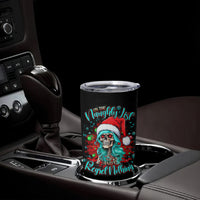 Christmas Skull Lady Tumbler Cup On The Naughty List I Regret Nothing - Wonder Print Shop