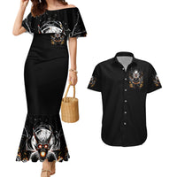Demon Skull Couples Matching Mermaid Dress and Hawaiian Shirt One Day I Gonna Say Fuck It All - Wonder Print Shop