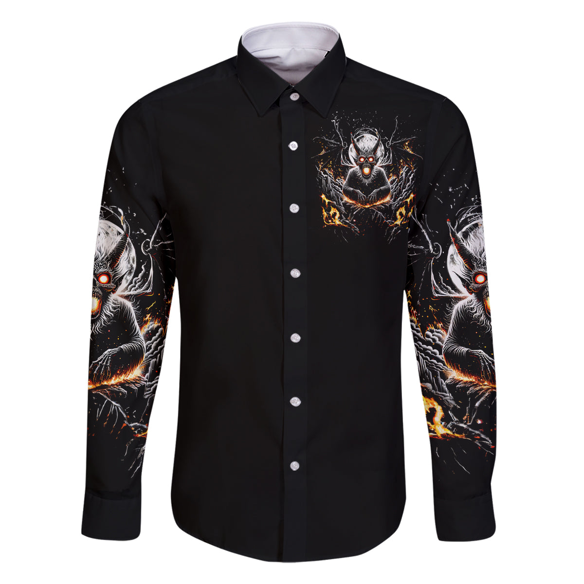 Demon Skull Family Matching Long Sleeve Bodycon Dress and Hawaiian Shirt One Day I Gonna Say Fuck It All - Wonder Print Shop