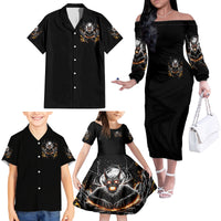 Demon Skull Family Matching Off Shoulder Long Sleeve Dress and Hawaiian Shirt One Day I Gonna Say Fuck It All - Wonder Print Shop