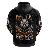 Demon Skull Hoodie One Day I Gonna Say Fuck It All - Wonder Print Shop