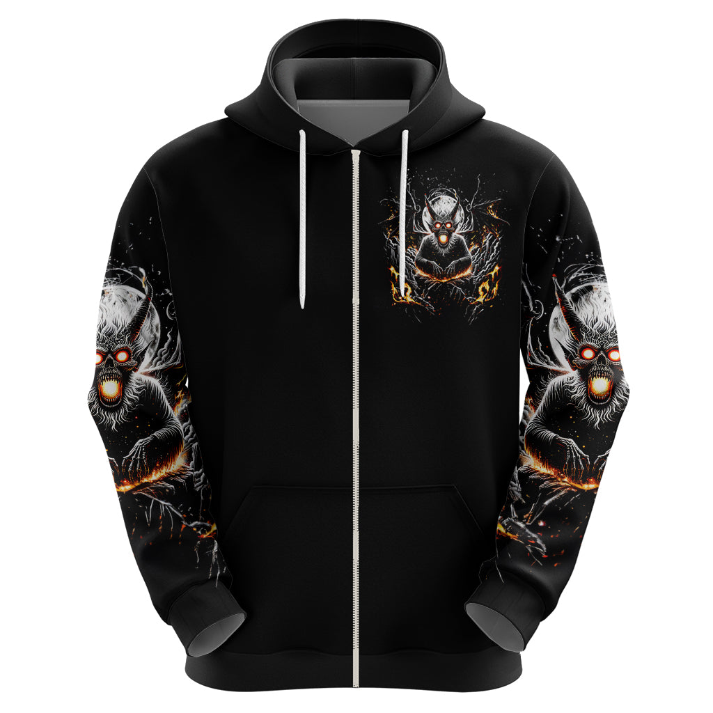 Demon Skull Hoodie One Day I Gonna Say Fuck It All - Wonder Print Shop