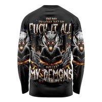 Demon Skull Long Sleeve Shirt One Day I Gonna Say Fuck It All - Wonder Print Shop