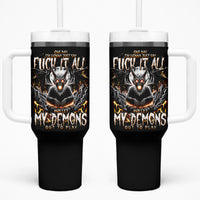 Demon Skull Tumbler With Handle One Day I Gonna Say Fuck It All - Wonder Print Shop
