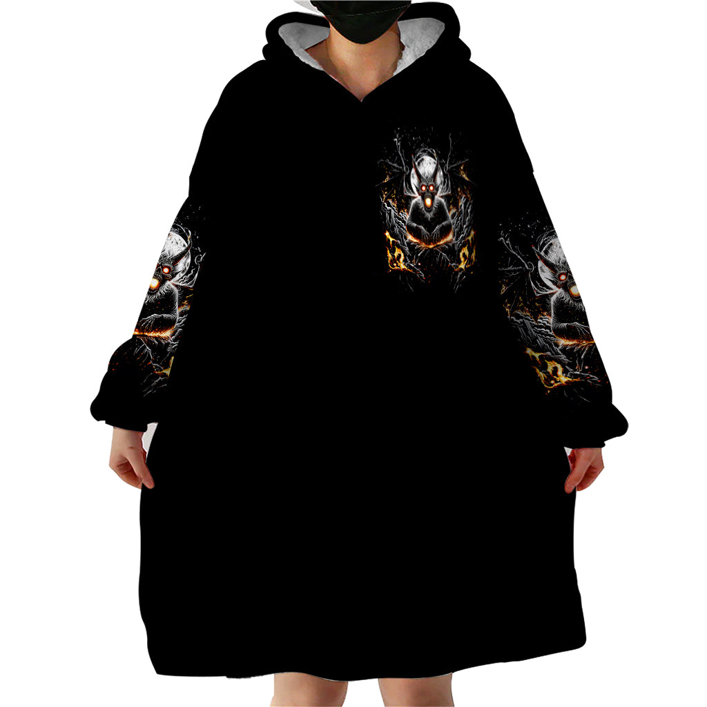 Demon Skull Wearable Blanket Hoodie One Day I Gonna Say Fuck It All - Wonder Print Shop