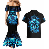 Demon Skull Couples Matching Mermaid Dress and Hawaiian Shirt One Day I Gonna Say Fuck It All - Wonder Print Shop