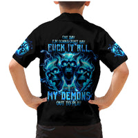 Demon Skull Family Matching Mermaid Dress and Hawaiian Shirt One Day I Gonna Say Fuck It All - Wonder Print Shop