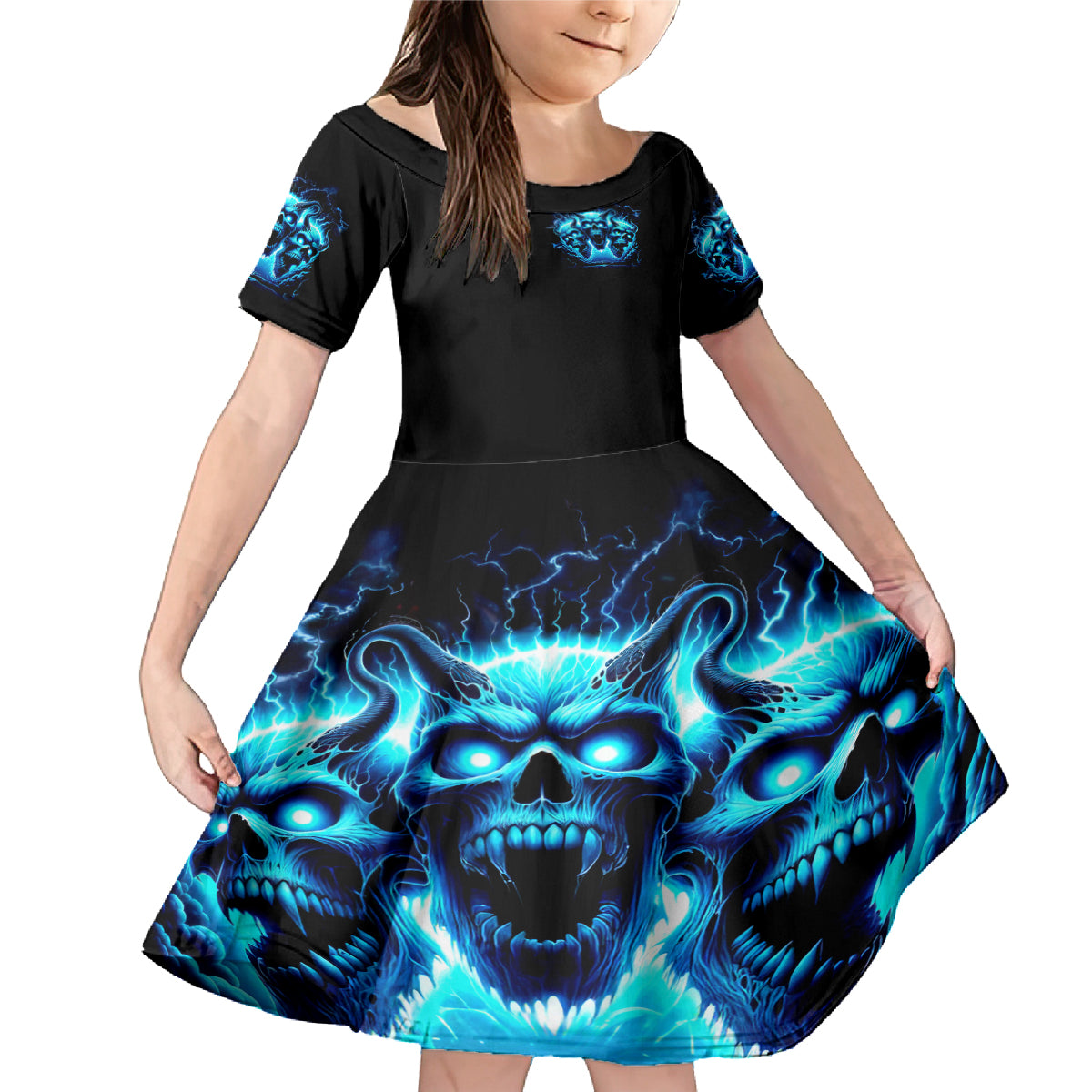 Demon Skull Family Matching Mermaid Dress and Hawaiian Shirt One Day I Gonna Say Fuck It All - Wonder Print Shop