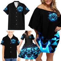 Demon Skull Family Matching Off Shoulder Short Dress and Hawaiian Shirt One Day I Gonna Say Fuck It All - Wonder Print Shop