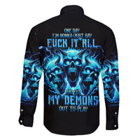 Demon Skull Family Matching Puletasi Dress and Hawaiian Shirt One Day I Gonna Say Fuck It All - Wonder Print Shop