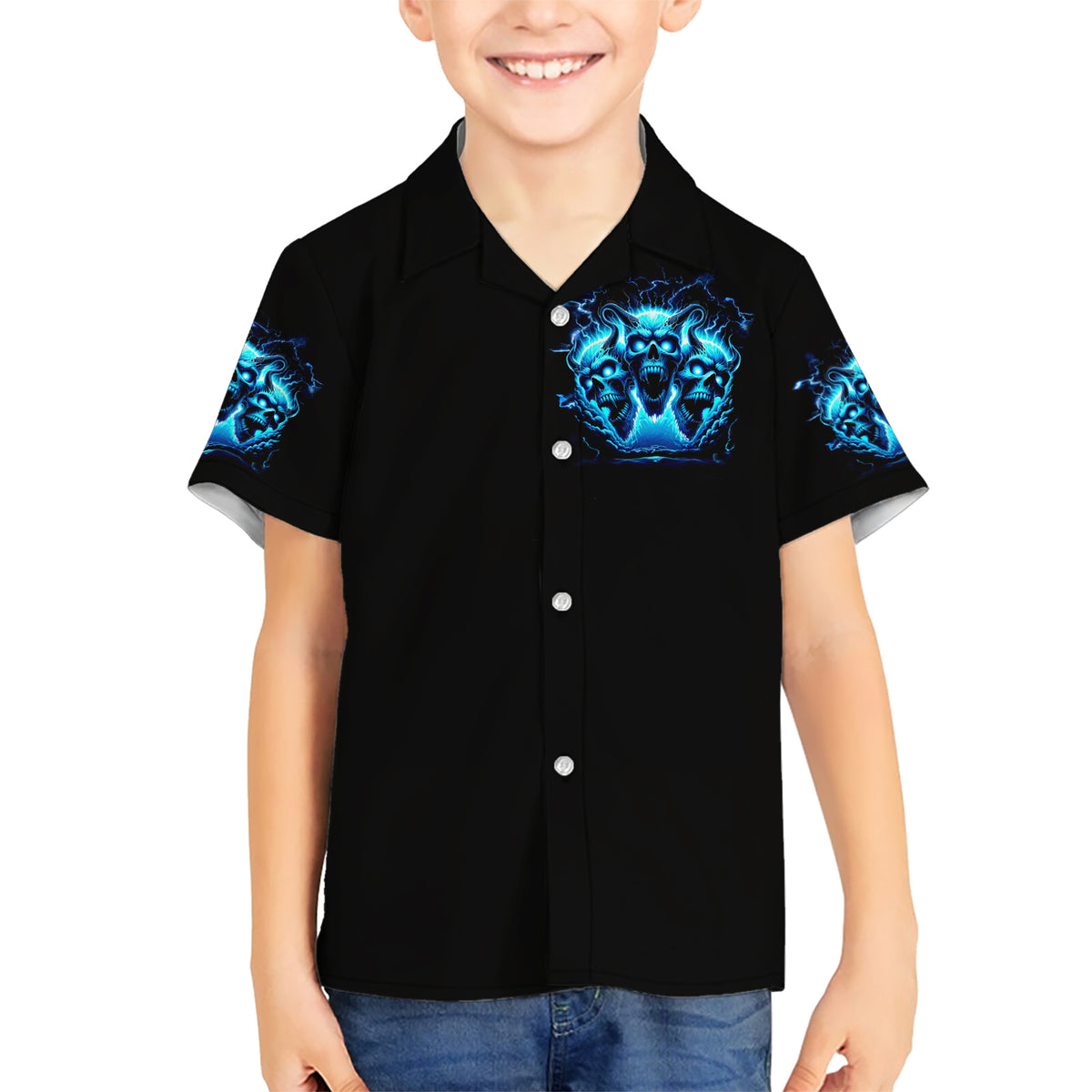 Demon Skull Kid Hawaiian Shirt One Day I Gonna Say Fuck It All - Wonder Print Shop