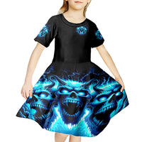 Demon Skull Kid Short Sleeve Dress One Day I Gonna Say Fuck It All - Wonder Print Shop
