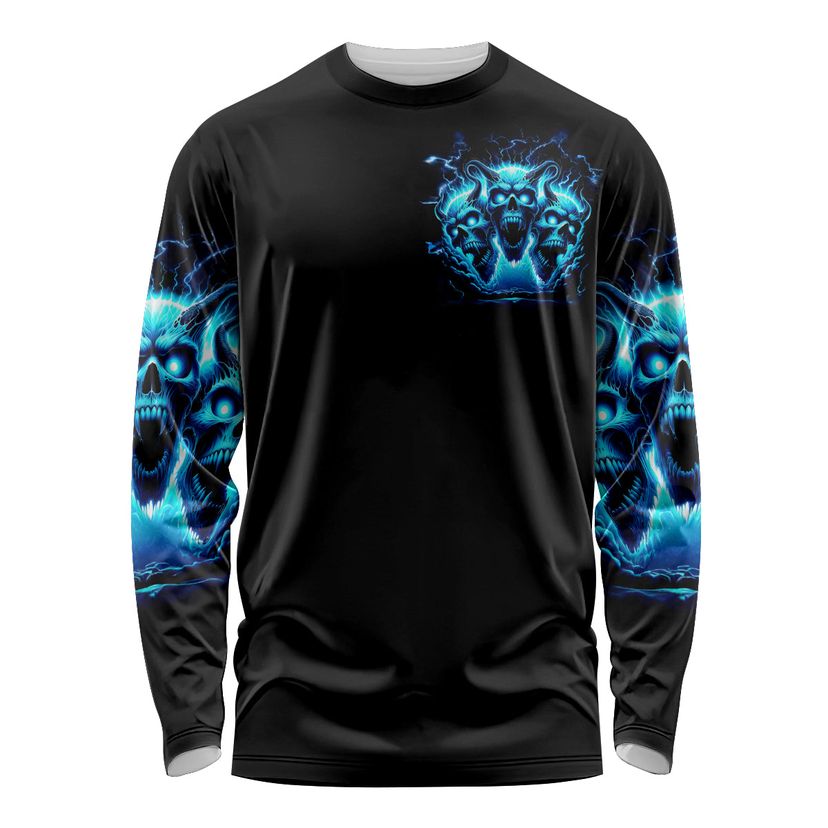 Demon Skull Long Sleeve Shirt One Day I Gonna Say Fuck It All - Wonder Print Shop