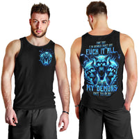 Demon Skull Men Tank Top One Day I Gonna Say Fuck It All - Wonder Print Shop