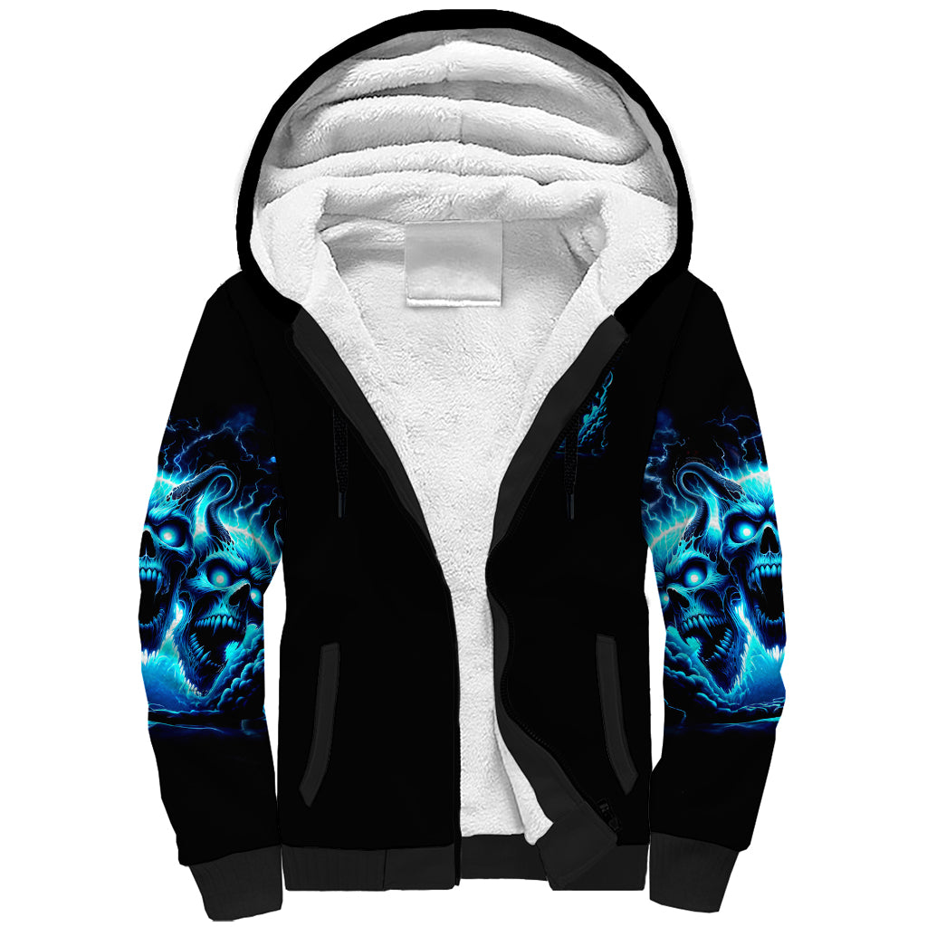 Demon Skull Sherpa Hoodie One Day I Gonna Say Fuck It All - Wonder Print Shop