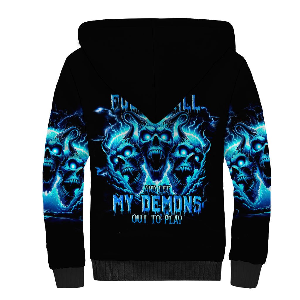 Demon Skull Sherpa Hoodie One Day I Gonna Say Fuck It All - Wonder Print Shop