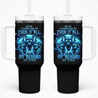 Demon Skull Tumbler With Handle One Day I Gonna Say Fuck It All - Wonder Print Shop