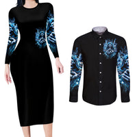 Thunder Skull Couples Matching Long Sleeve Bodycon Dress and Long Sleeve Button Shirt You My Friend Should Have Been Swallowed - Wonder Print Shop