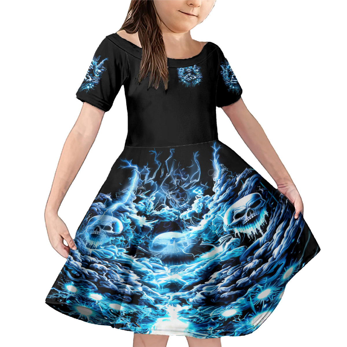 Thunder Skull Family Matching Mermaid Dress and Hawaiian Shirt You My Friend Should Have Been Swallowed - Wonder Print Shop