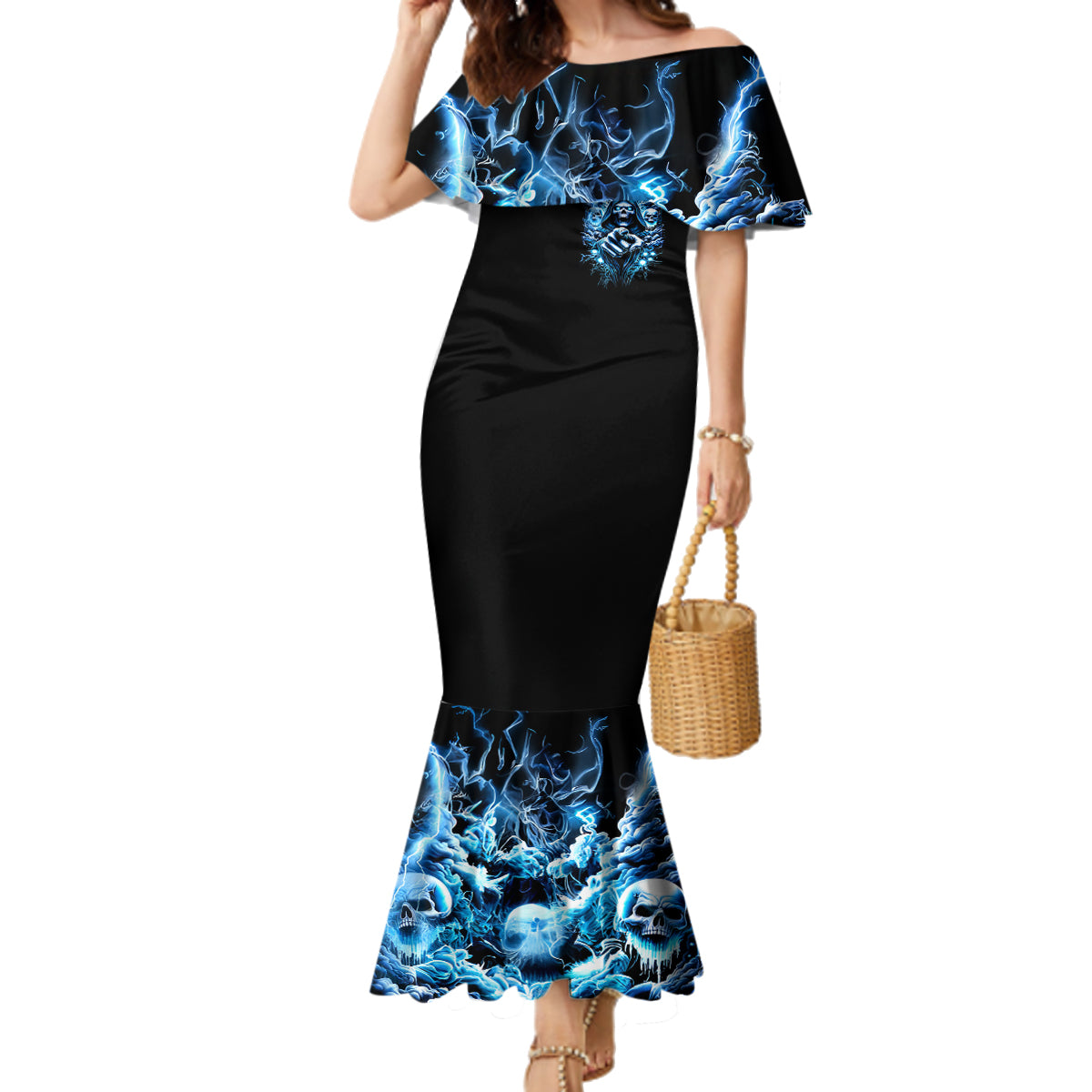 Thunder Skull Family Matching Mermaid Dress and Hawaiian Shirt You My Friend Should Have Been Swallowed - Wonder Print Shop