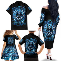 Thunder Skull Family Matching Off Shoulder Long Sleeve Dress and Hawaiian Shirt You My Friend Should Have Been Swallowed - Wonder Print Shop