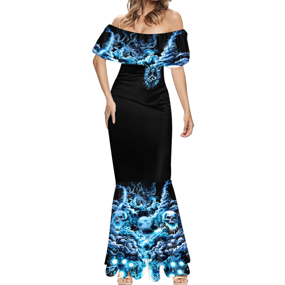 Thunder Skull Mermaid Dress You My Friend Should Have Been Swallowed - Wonder Print Shop