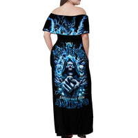 Thunder Skull Off Shoulder Maxi Dress You My Friend Should Have Been Swallowed - Wonder Print Shop