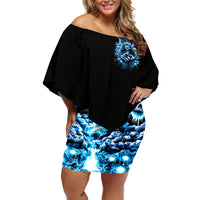 Thunder Skull Off Shoulder Short Dress You My Friend Should Have Been Swallowed - Wonder Print Shop