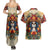 Day of Dead Lady Couples Matching Summer Maxi Dress and Hawaiian Shirt Sugar Skull Field Rose Lady - Wonder Print Shop