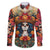 Day of Dead Lady Family Matching Off Shoulder Long Sleeve Dress and Hawaiian Shirt Sugar Skull Field Rose Lady - Wonder Print Shop