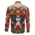 Day of Dead Lady Family Matching Off Shoulder Short Dress and Hawaiian Shirt Sugar Skull Field Rose Lady - Wonder Print Shop