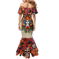 Day of Dead Lady Mermaid Dress Sugar Skull Field Rose Lady - Wonder Print Shop