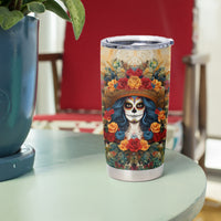 Day of Dead Lady Tumbler Cup Sugar Skull Field Rose Lady - Wonder Print Shop