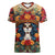 Day of Dead Lady Women V Neck T Shirt Sugar Skull Field Rose Lady - Wonder Print Shop