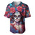 Day of Dead Lady Baseball Jersey Sugar Skull Field Rose Lady - Wonder Print Shop