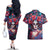 Day of Dead Lady Couples Matching Off The Shoulder Long Sleeve Dress and Hawaiian Shirt Sugar Skull Field Rose Lady - Wonder Print Shop