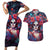 Day of Dead Lady Couples Matching Short Sleeve Bodycon Dress and Hawaiian Shirt Sugar Skull Field Rose Lady - Wonder Print Shop