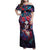 Day of Dead Lady Family Matching Off Shoulder Maxi Dress and Hawaiian Shirt Sugar Skull Field Rose Lady - Wonder Print Shop